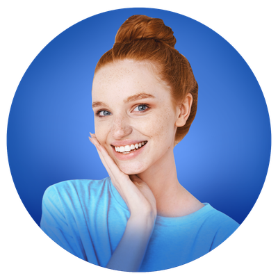 Smiling patient with clean, bright teeth