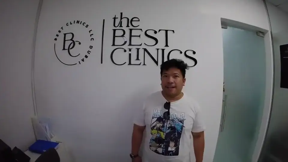 Video still of a patient sharing their experience at the dental clinic